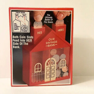 Vintage JSNY  His N Hers Savings Bank Trick Coin Bank
